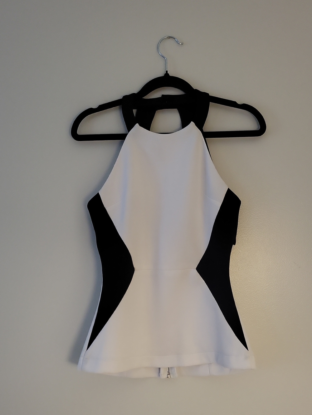 XOXO Black and White Halter Peplum Camisole